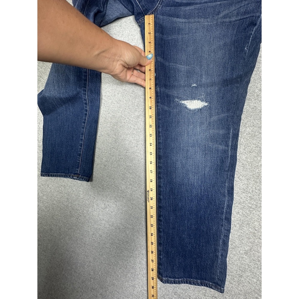Madewell Jeans Womens 32 Blue Slim Boyjean Distressed‎ Denim Stretch Casual - Picture 6 of 11
